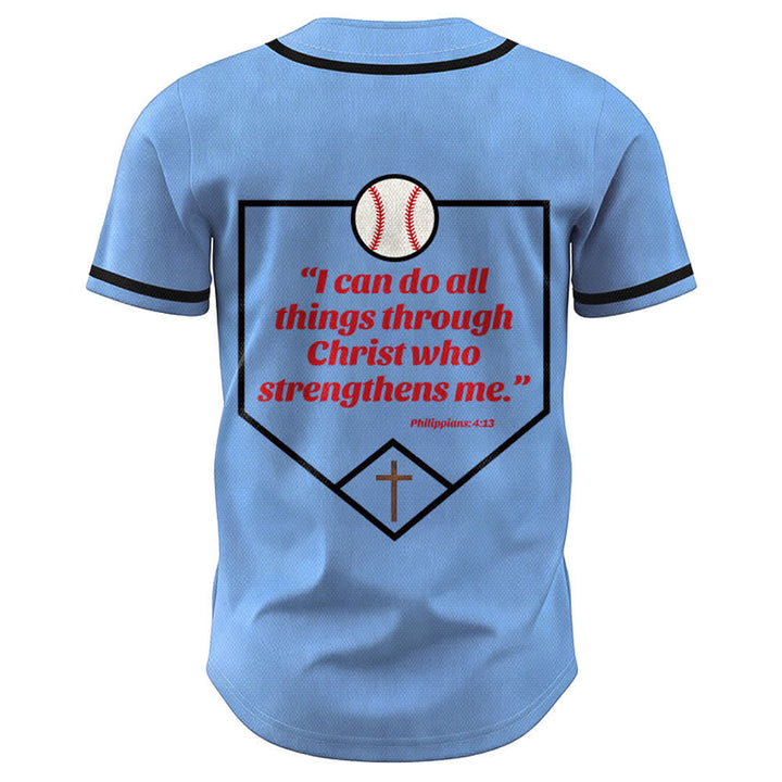 Christianartworkshop Philipper 4,13 Glaube Baseball-Trikot: Baseball-Kreuz-Motto Stärke Hingabe Sportshirt - image 43