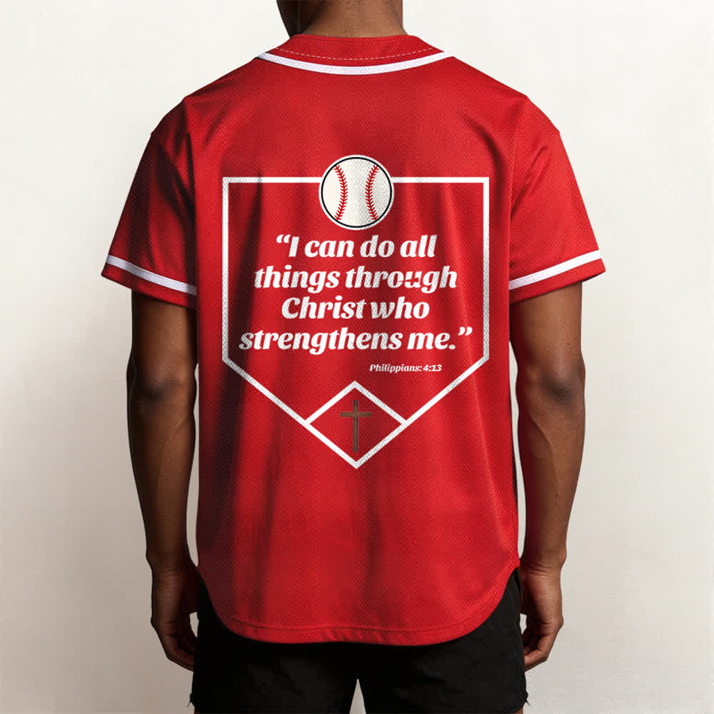 Christianartworkshop Philipper 4,13 Glaube Baseball-Trikot: Baseball-Kreuz-Motto Stärke Hingabe Sportshirt - image 31