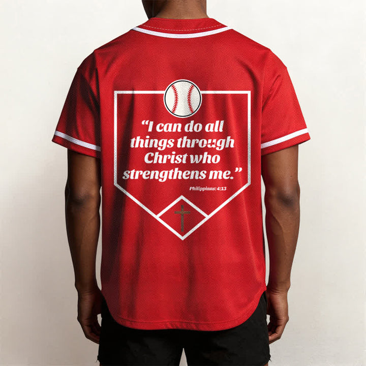 Christianartworkshop Philipper 4,13 Glaube Baseball-Trikot: Baseball-Kreuz-Motto Stärke Hingabe Sportshirt - image 31