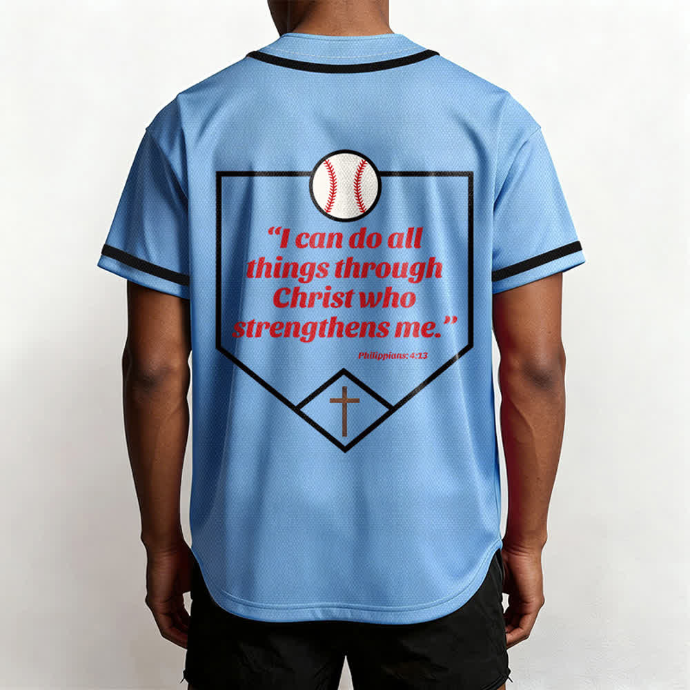 Christianartworkshop Philipper 4,13 Glaube Baseball-Trikot: Baseball-Kreuz-Motto Stärke Hingabe Sportshirt - image 48