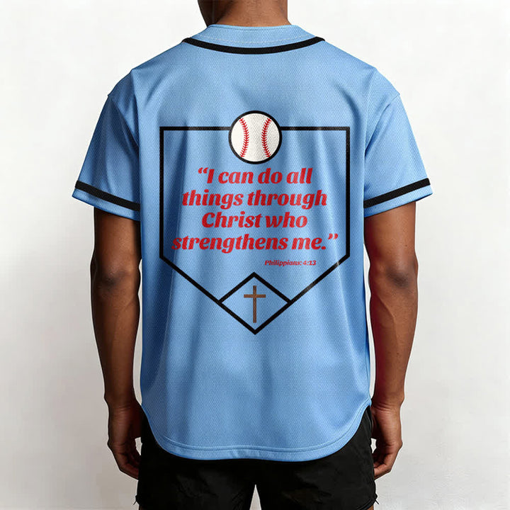 Christianartworkshop Philipper 4,13 Glaube Baseball-Trikot: Baseball-Kreuz-Motto Stärke Hingabe Sportshirt - image 48