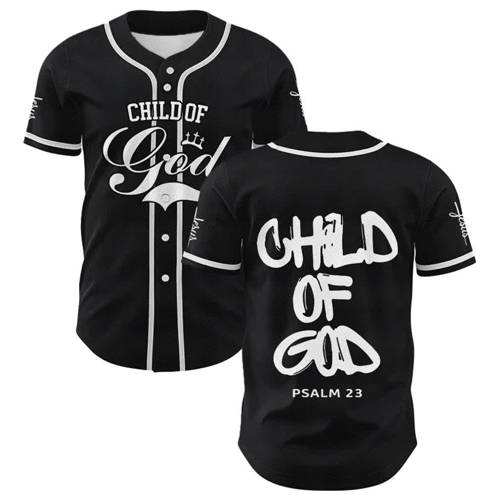 Christianartworkshop Child Of God Mehrfarbiges Baseballtrikot mit Kontrastbesatz - Schwarz - 5XL - image 0
