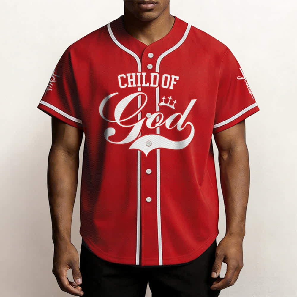 Christianartworkshop Child Of God Mehrfarbiges Baseballtrikot mit Kontrastbesatz - image 10