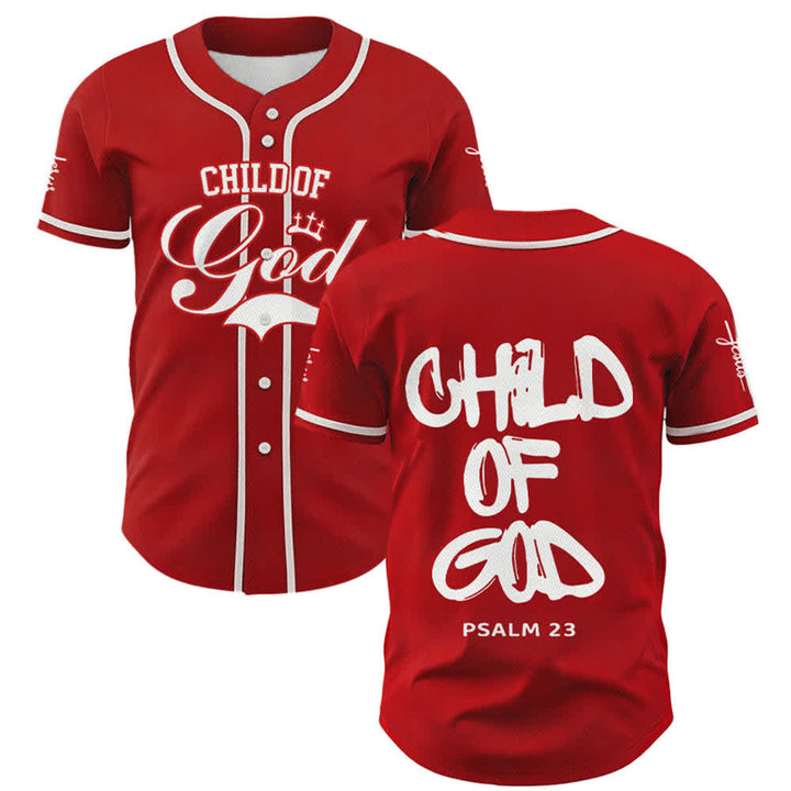 Christianartworkshop Child Of God Mehrfarbiges Baseballtrikot mit Kontrastbesatz - Rot - 5XL - image 7