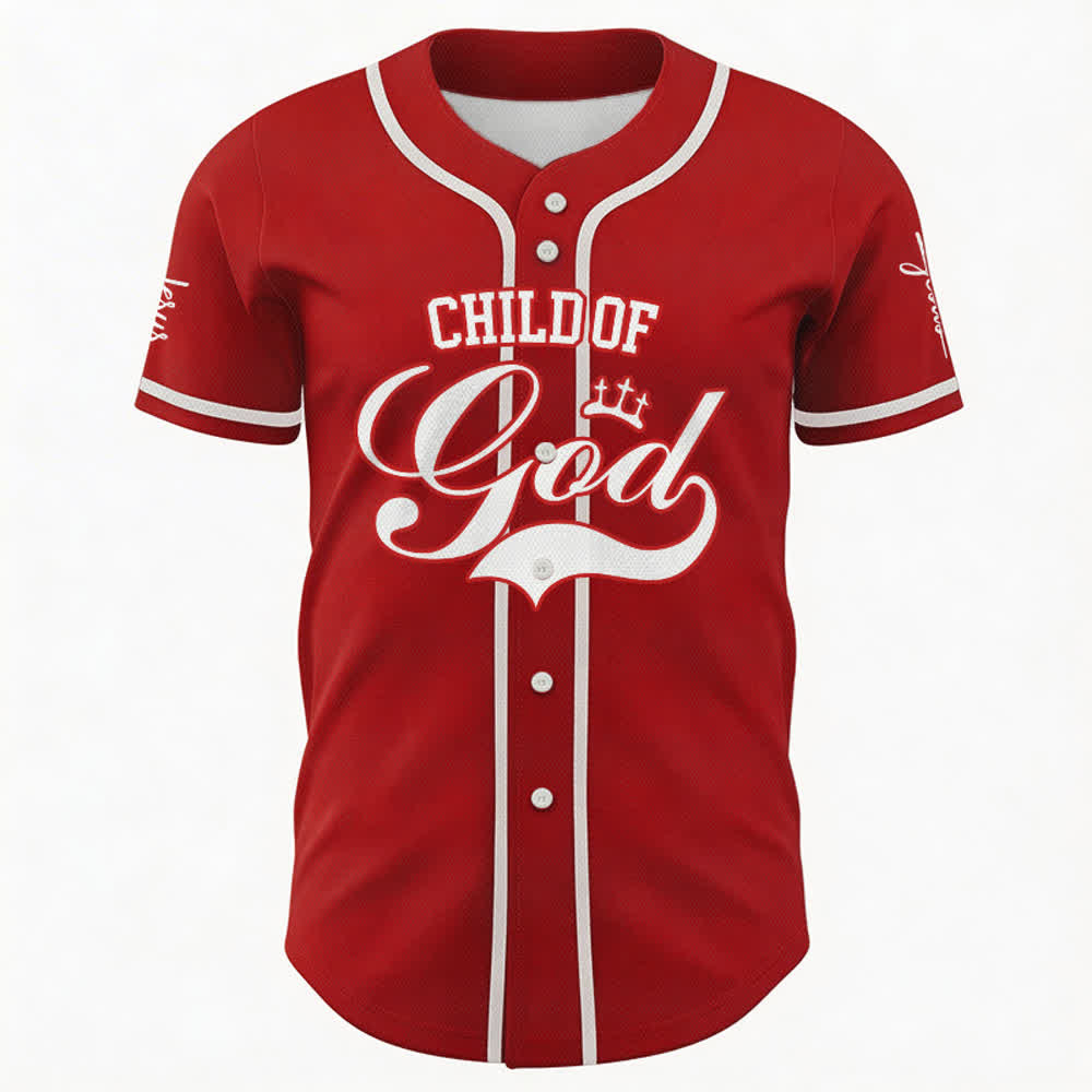 Christianartworkshop Child Of God Mehrfarbiges Baseballtrikot mit Kontrastbesatz - image 8