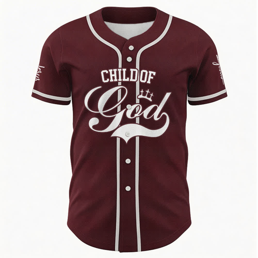 Christianartworkshop Child Of God Mehrfarbiges Baseballtrikot mit Kontrastbesatz - image 15