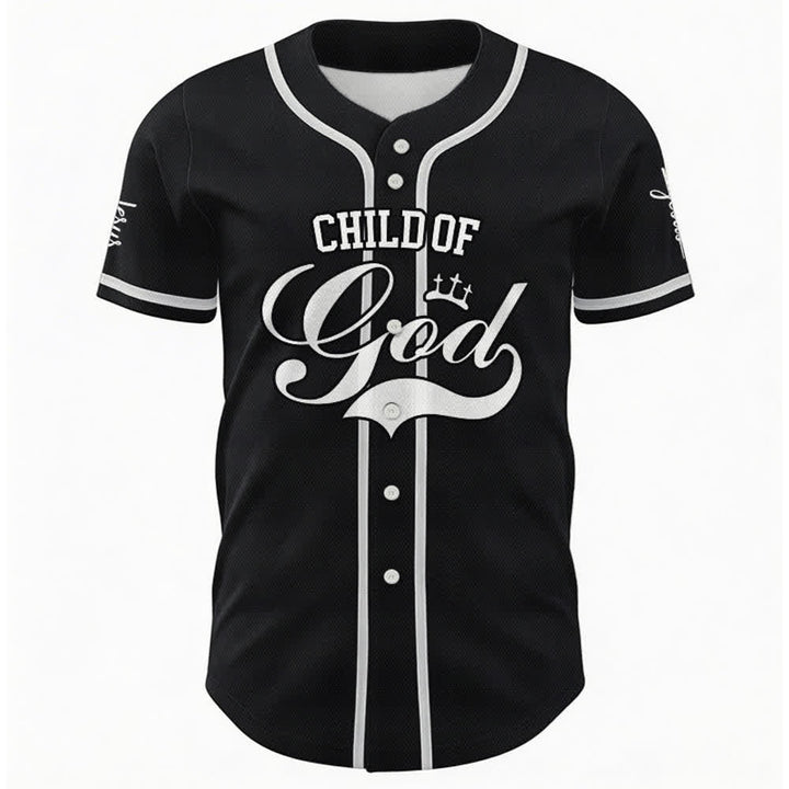 Christianartworkshop Child Of God Mehrfarbiges Baseballtrikot mit Kontrastbesatz - image 1