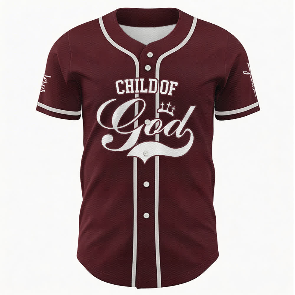Christianartworkshop Child Of God Mehrfarbiges Baseballtrikot mit Kontrastbesatz - image 15