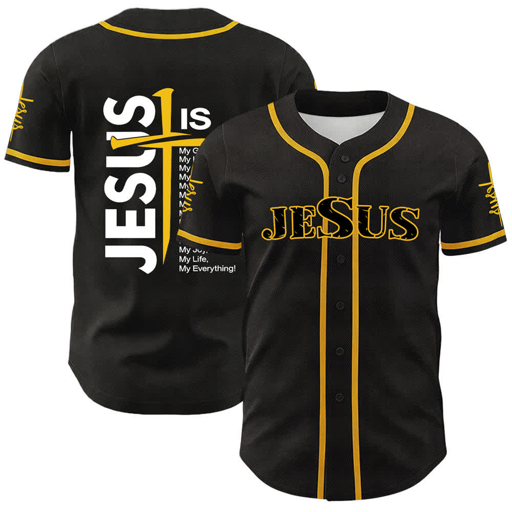 Christianartworkshop Jesus Is My Everything Faith Unisex Baseball Jersey - Gelb - 5XL - image 9