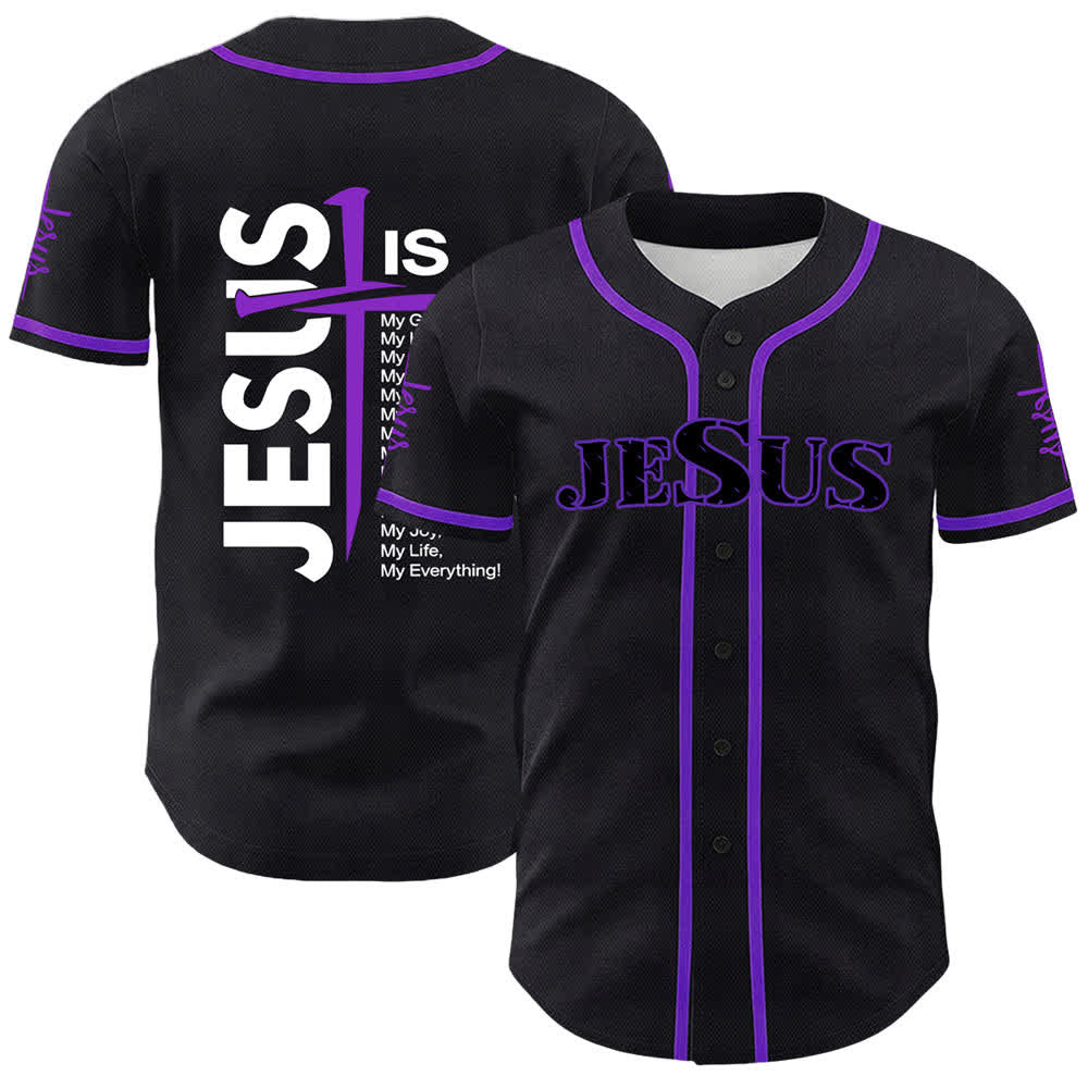 Christianartworkshop Jesus Is My Everything Faith Unisex Baseball Jersey - Lila - 5XL - image 21