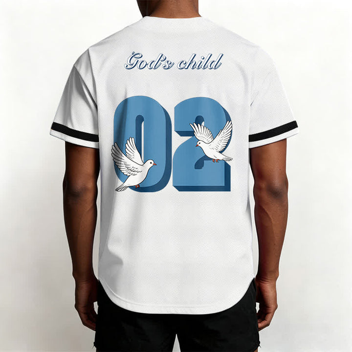 Christianartworkshop Baseballtrikot mit inspirierendem Tauben- und Zahlenmotiv „Gottes Kind“ - image 11