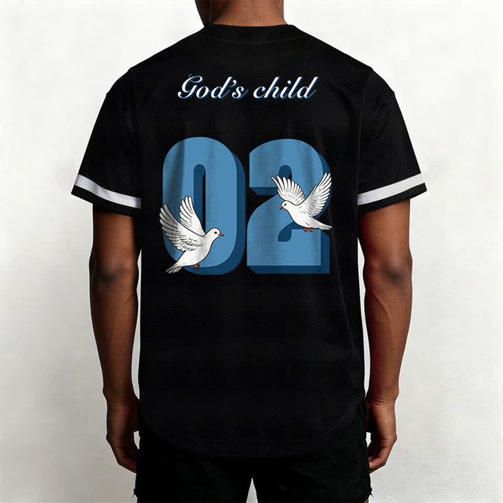 Christianartworkshop Baseballtrikot mit inspirierendem Tauben- und Zahlenmotiv „Gottes Kind“ - image 4