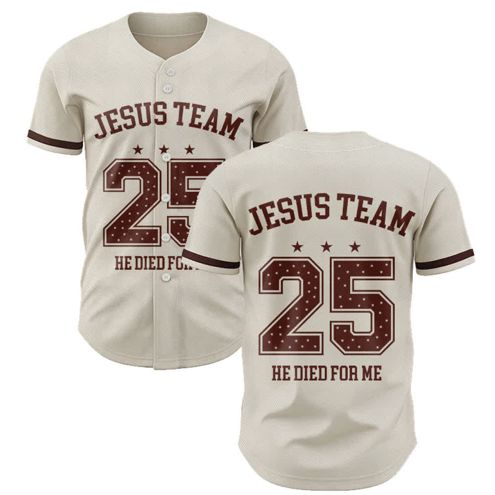 Christianartworkshop Jesus Team 25 He Died For Me Faith Baseball Jersey - 5XL - image 0