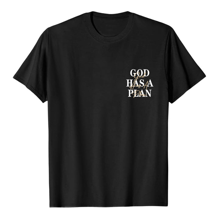Christianartworkshop Gott hat einen Plan – Klassisches T-Shirt mit doppelseitigem Buchstabendruck - image 20