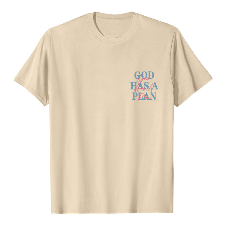 Christianartworkshop Gott hat einen Plan – Klassisches T-Shirt mit doppelseitigem Buchstabendruck - image 11