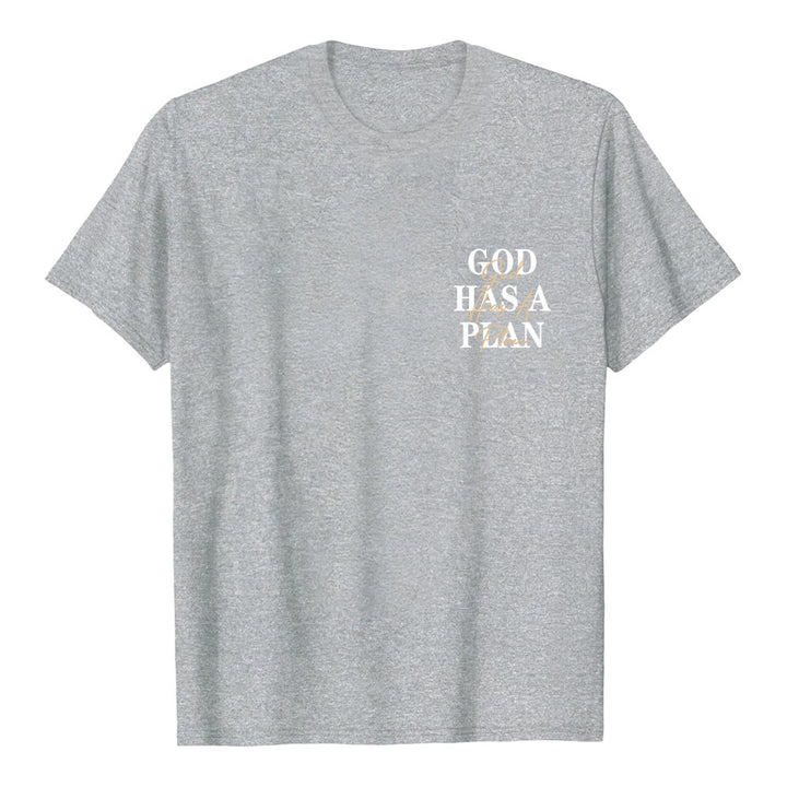 Christianartworkshop Gott hat einen Plan – Klassisches T-Shirt mit doppelseitigem Buchstabendruck - image 14