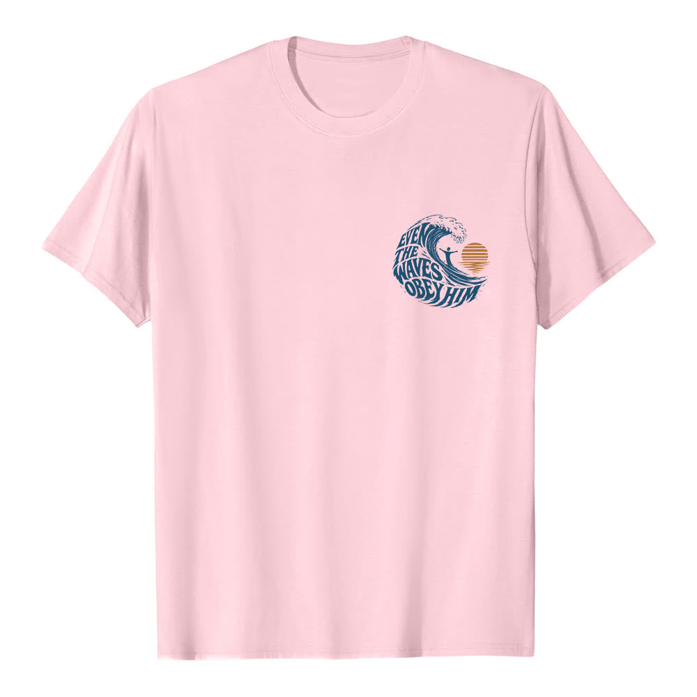 Christianartworkshop Sogar die Wellen gehorchen ihm – Klassisches T-Shirt mit doppelseitigem Wellenmotiv - image 8
