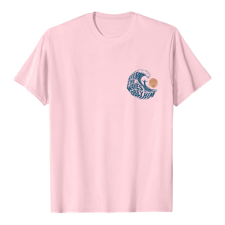 Christianartworkshop Sogar die Wellen gehorchen ihm – Klassisches T-Shirt mit doppelseitigem Wellenmotiv - image 8