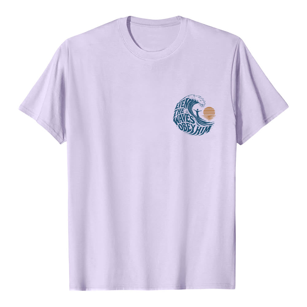Christianartworkshop Sogar die Wellen gehorchen ihm – Klassisches T-Shirt mit doppelseitigem Wellenmotiv - image 23