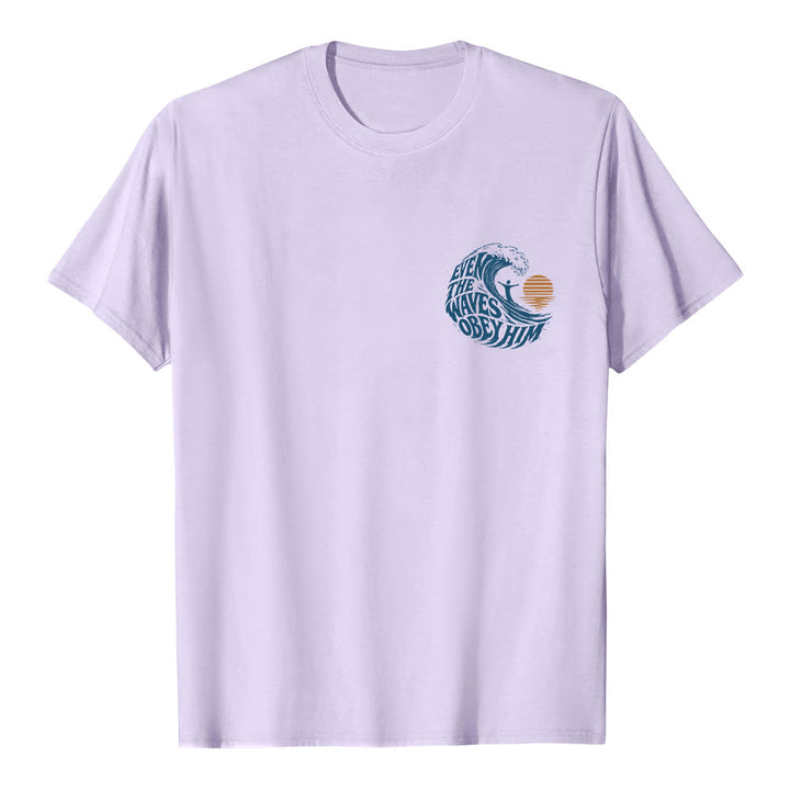 Christianartworkshop Sogar die Wellen gehorchen ihm – Klassisches T-Shirt mit doppelseitigem Wellenmotiv - image 23