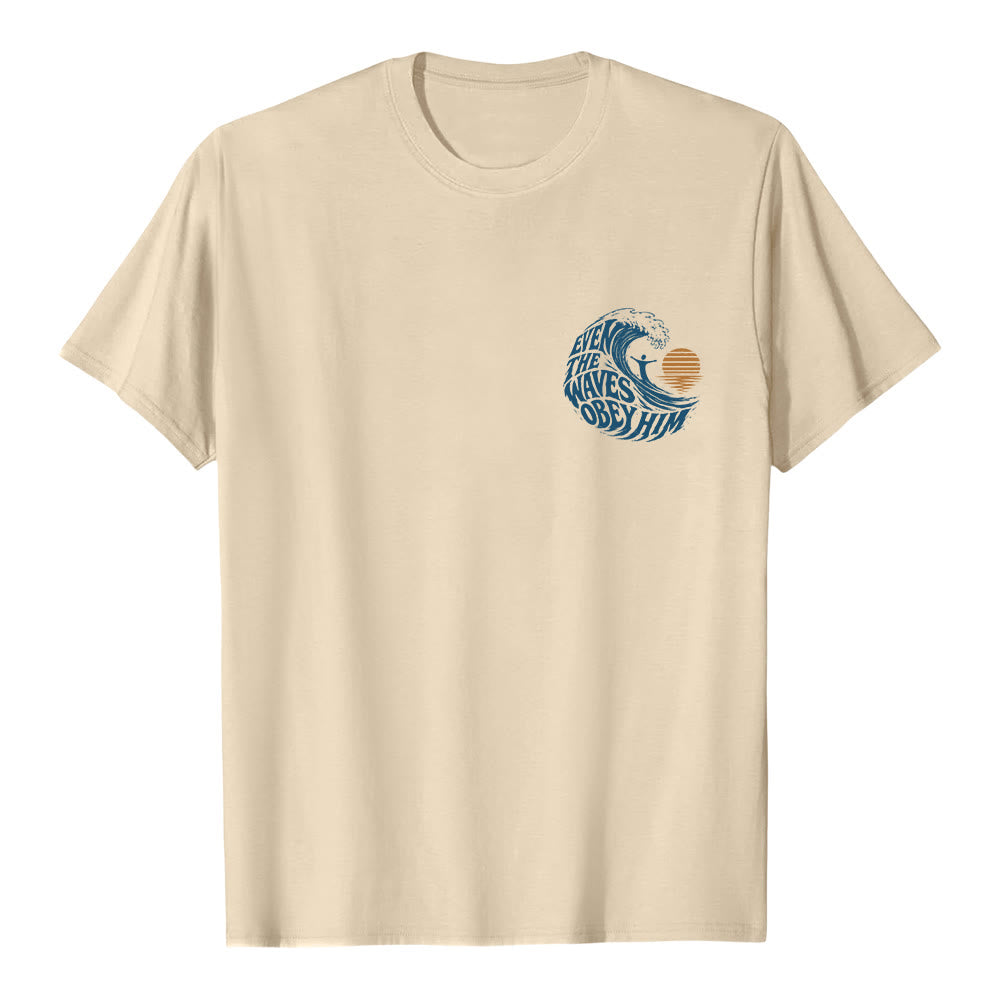 Christianartworkshop Sogar die Wellen gehorchen ihm – Klassisches T-Shirt mit doppelseitigem Wellenmotiv - image 14
