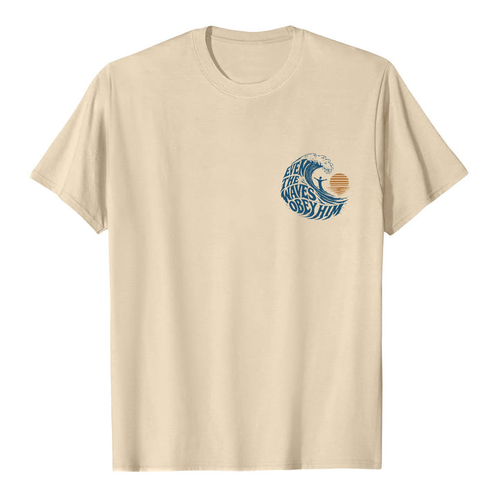 Christianartworkshop Sogar die Wellen gehorchen ihm – Klassisches T-Shirt mit doppelseitigem Wellenmotiv - image 14