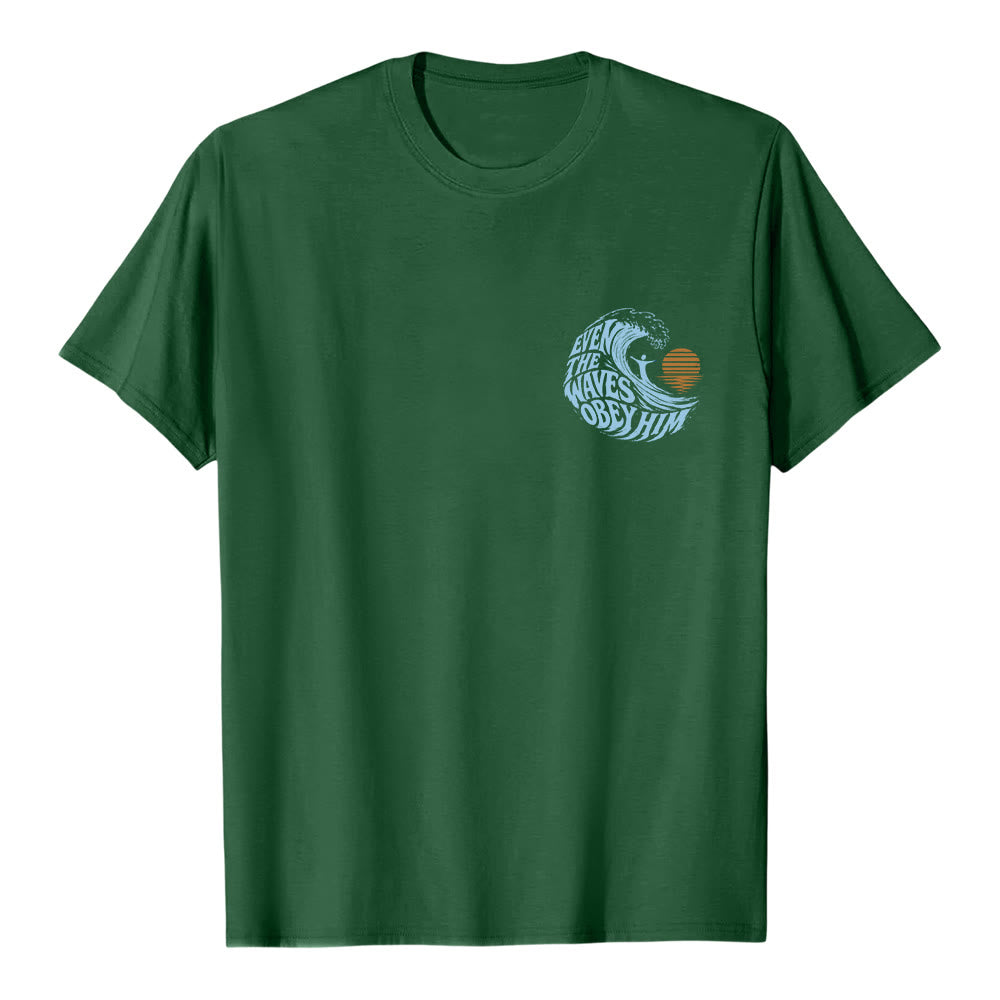 Christianartworkshop Sogar die Wellen gehorchen ihm – Klassisches T-Shirt mit doppelseitigem Wellenmotiv - image 17