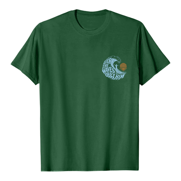 Christianartworkshop Sogar die Wellen gehorchen ihm – Klassisches T-Shirt mit doppelseitigem Wellenmotiv - image 17