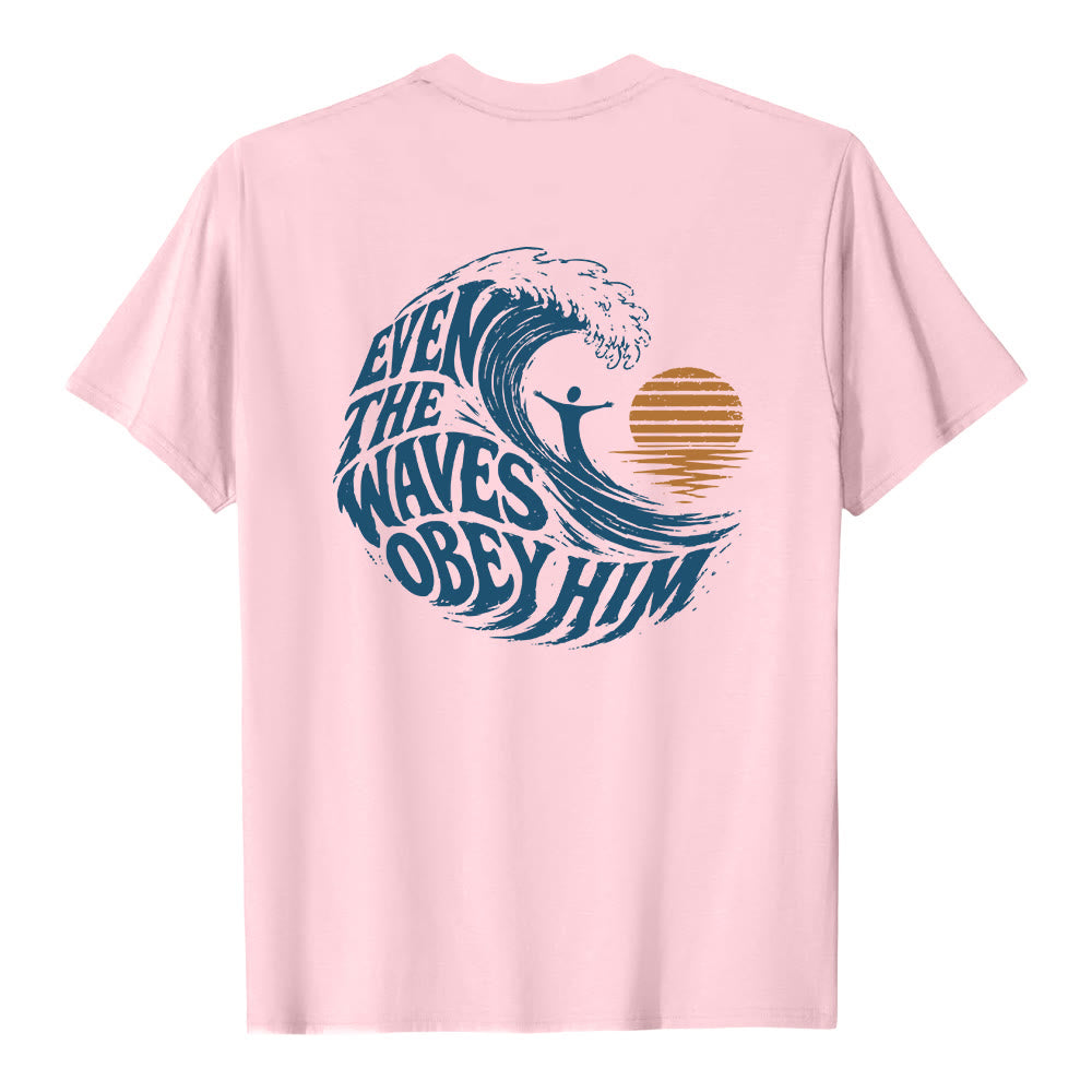 Christianartworkshop Sogar die Wellen gehorchen ihm – Klassisches T-Shirt mit doppelseitigem Wellenmotiv - image 7