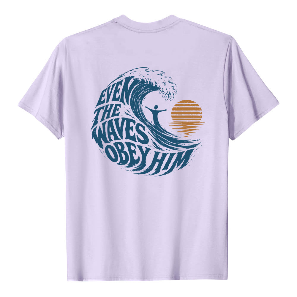 Christianartworkshop Sogar die Wellen gehorchen ihm – Klassisches T-Shirt mit doppelseitigem Wellenmotiv - image 22