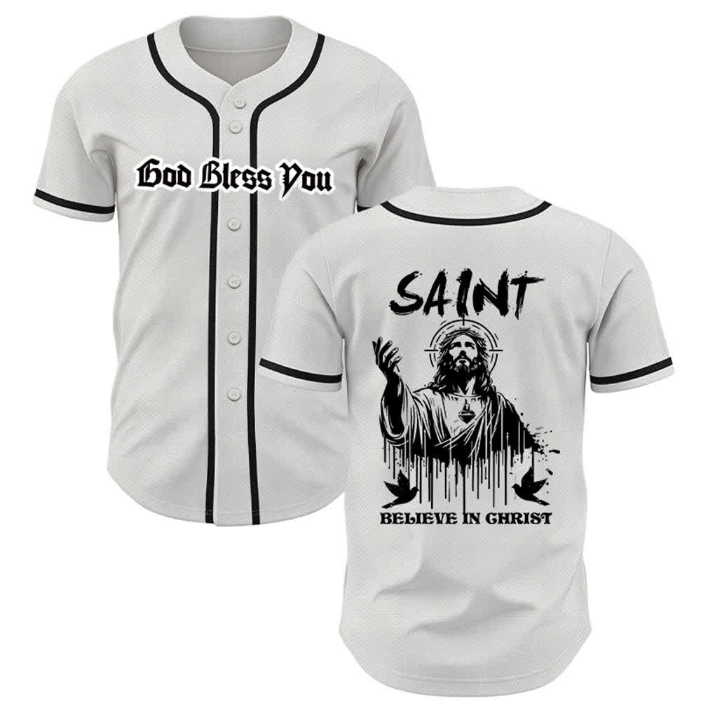 Christianartworkshop Saint Believe In Christ Unisex Baseball Jersey - Weiß - 5XL - image 0