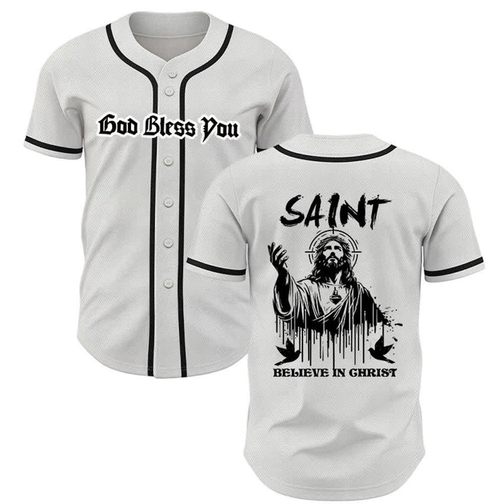 Christianartworkshop Saint Believe In Christ Unisex Baseball Jersey - Weiß - 5XL - image 0