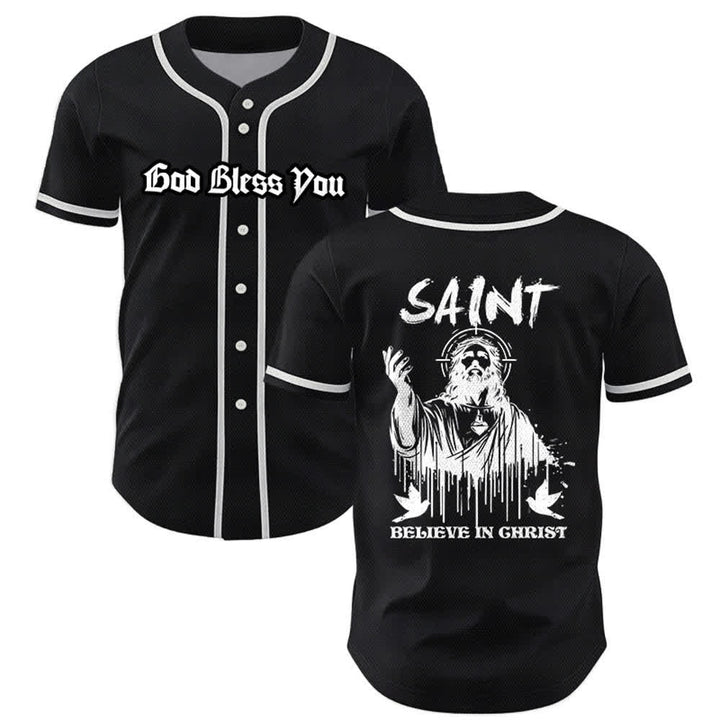 Christianartworkshop Saint Believe In Christ Unisex Baseball Jersey - Schwarz - 5XL - image 7