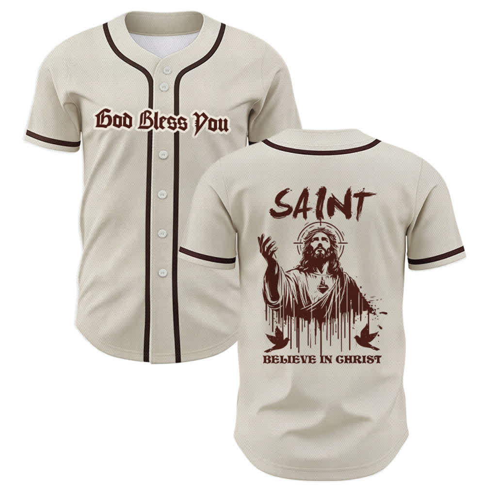 Christianartworkshop Saint Believe In Christ Unisex Baseball Jersey - Aprikose - 5XL - image 49