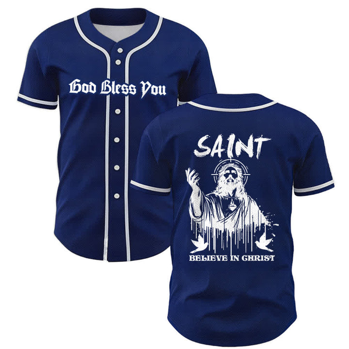 Christianartworkshop Saint Believe In Christ Unisex Baseball Jersey - Marineblau - 5XL - image 35