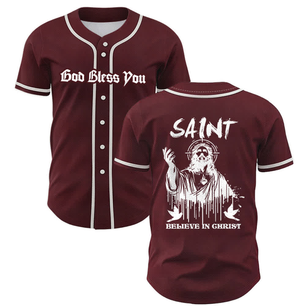 Christianartworkshop Saint Believe In Christ Unisex Baseball Jersey - Wein - 5XL - image 21