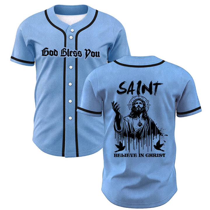 Christianartworkshop Saint Believe In Christ Unisex Baseball Jersey - Blau - 5XL - image 28