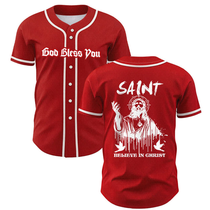 Christianartworkshop Saint Believe In Christ Unisex Baseball Jersey - Rot - 5XL - image 14