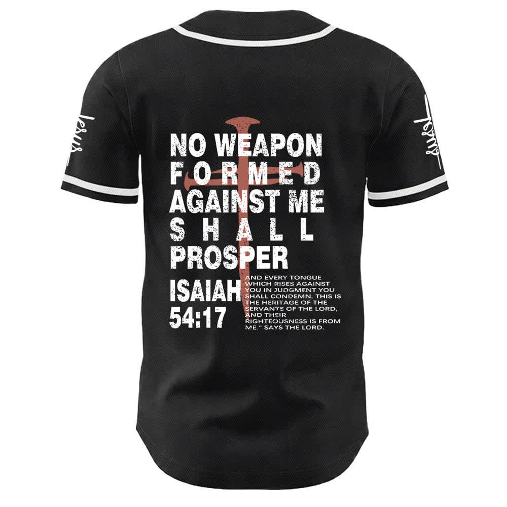 Christianartworkshop Kein gegen mich geschmiedetes Schwert soll Erfolg haben Baseballtrikot - image 1