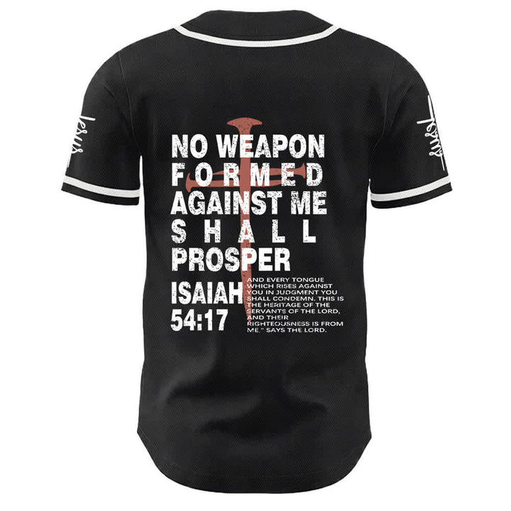 Christianartworkshop Kein gegen mich geschmiedetes Schwert soll Erfolg haben Baseballtrikot - image 1
