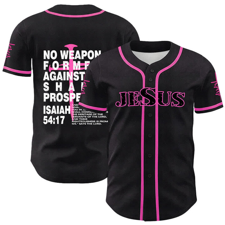 Christianartworkshop Kein gegen mich geschmiedetes Schwert soll Erfolg haben Baseballtrikot - Rosa - 5XL - image 15