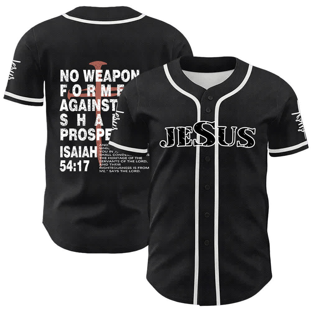 Christianartworkshop Kein gegen mich geschmiedetes Schwert soll Erfolg haben Baseballtrikot - Weiß - 5XL - image 0