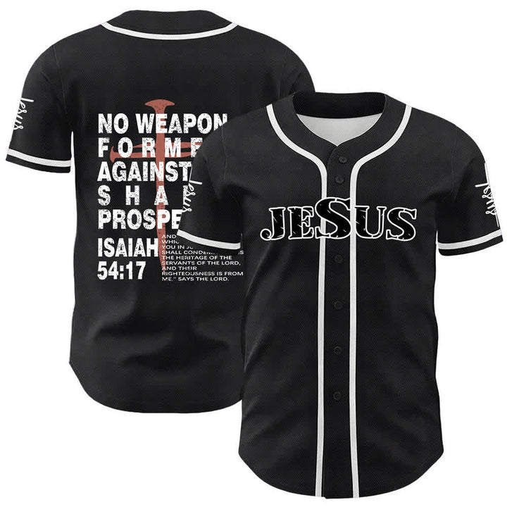 Christianartworkshop Kein gegen mich geschmiedetes Schwert soll Erfolg haben Baseballtrikot - Weiß - 5XL - image 0