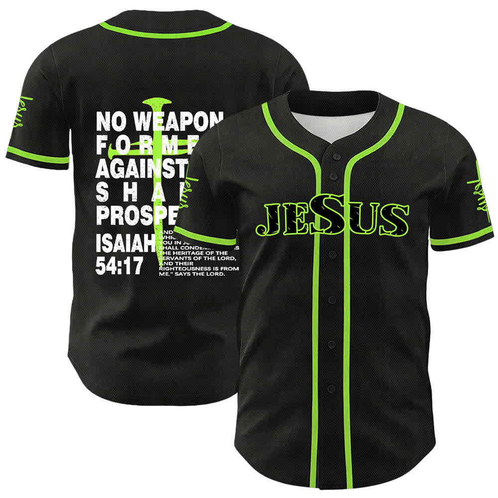 Christianartworkshop Kein gegen mich geschmiedetes Schwert soll Erfolg haben Baseballtrikot - Grün - 5XL - image 18