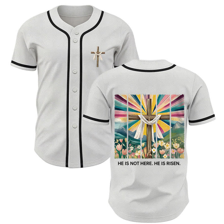 Christianartworkshop Er ist nicht hier, er ist auferstanden Glauben Unisex Baseballtrikot - Weiß - 5XL - image 7