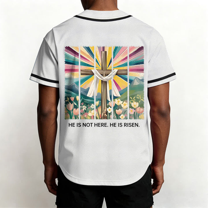 Christianartworkshop Er ist nicht hier, er ist auferstanden Glauben Unisex Baseballtrikot - image 10