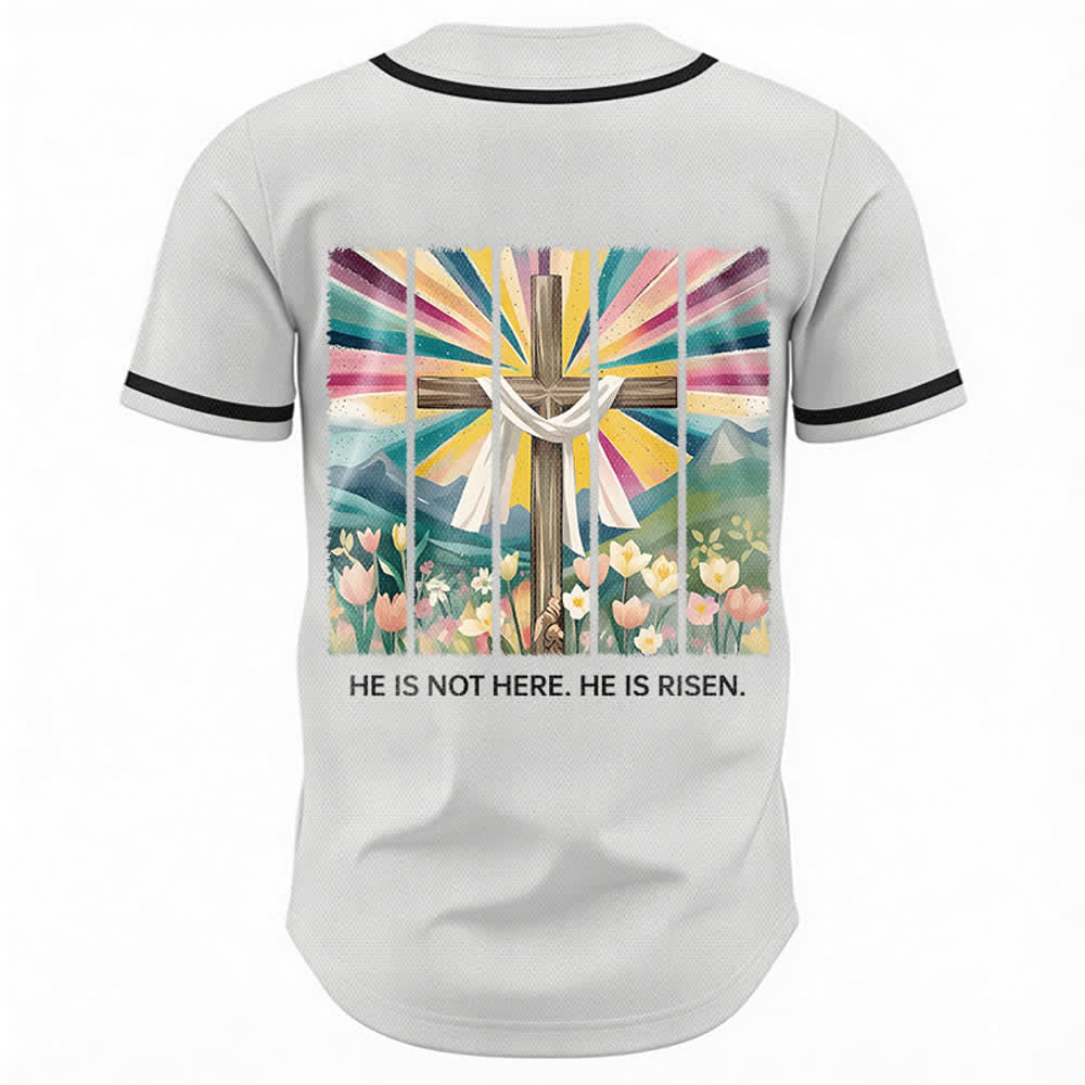 Christianartworkshop Er ist nicht hier, er ist auferstanden Glauben Unisex Baseballtrikot - image 8