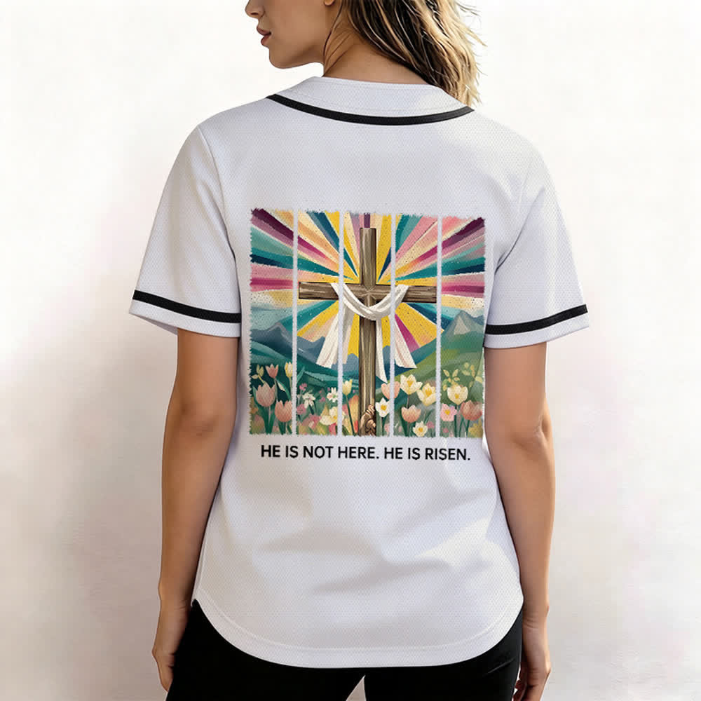 Christianartworkshop Er ist nicht hier, er ist auferstanden Glauben Unisex Baseballtrikot - image 12