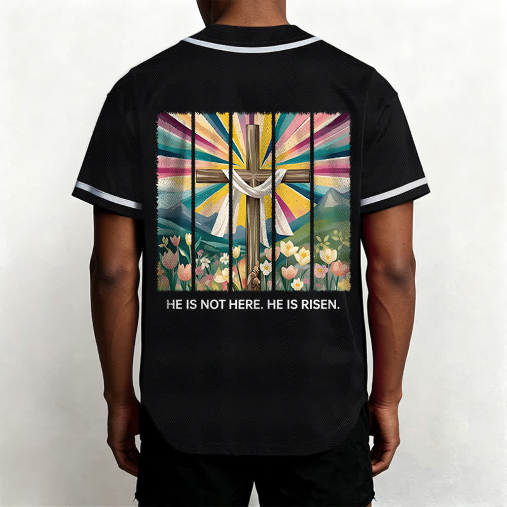 Christianartworkshop Er ist nicht hier, er ist auferstanden Glauben Unisex Baseballtrikot - image 17