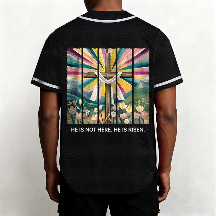 Christianartworkshop Er ist nicht hier, er ist auferstanden Glauben Unisex Baseballtrikot - image 17